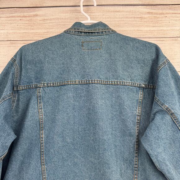 Wrangler Rugged Wear Trucker Jean Jacket Mens XXL Blue Medium Wash Denim - Picture 4 of 12